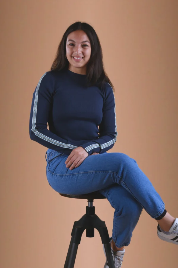 Navy Blue Long-Sleeve Top Organic Cotton - Humanity
