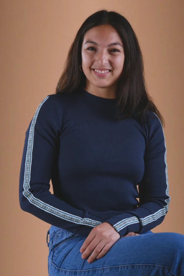 Navy Blue Long-Sleeve Top Organic Cotton - Humanity