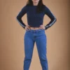 Navy Blue Long-Sleeve Top Organic Cotton - Humanity