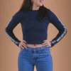 Navy Blue Long-Sleeve Top Organic Cotton - Humanity