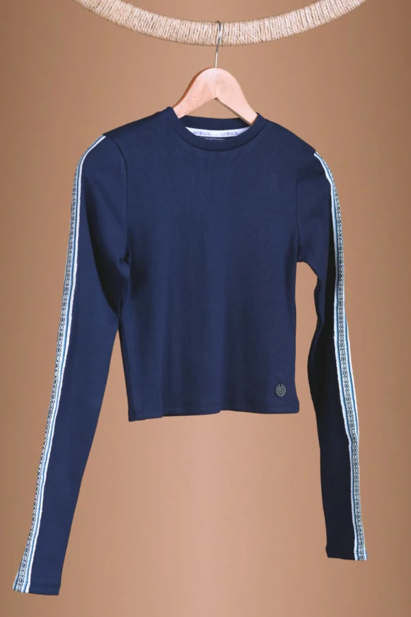 Navy Blue Long-Sleeve Top Organic Cotton - Humanity