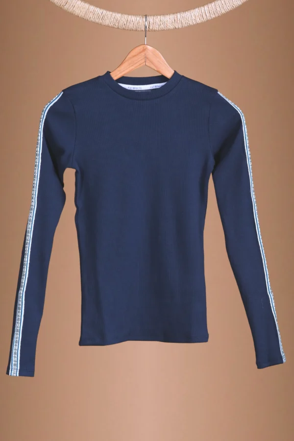 Navy Blue Long-Sleeve Top Organic Cotton - Humanity