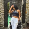 Blue Crop Top Organic Cotton - Humantay