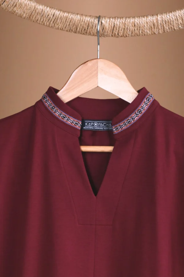 Burgundy Red Blouse Organic Cotton - Nusta