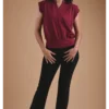 Burgundy Red Blouse Organic Cotton - Nusta