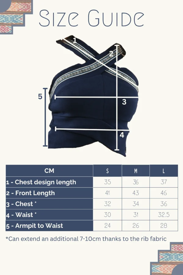 Blue Crop Top Organic Cotton - Humantay