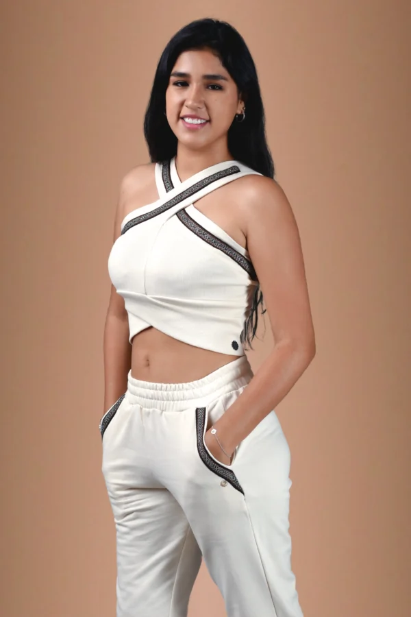 Beige Cross Top Organic Cotton - Rit'i