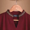 Burgundy Red Blouse Organic Cotton - Ausangate
