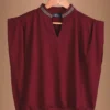 Burgundy Red Blouse Organic Cotton - Ausangate