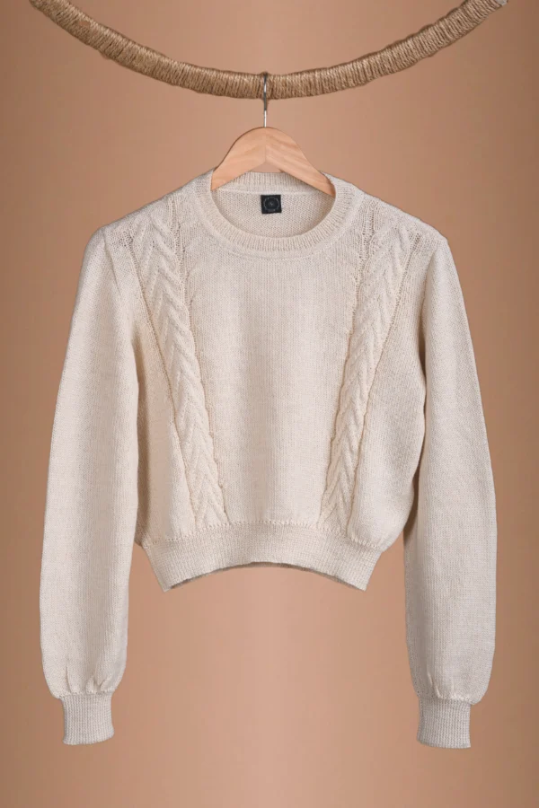 Beige Sweater Baby Alpaca Wool