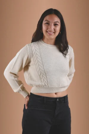 Beige Sweater Baby Alpaca Wool
