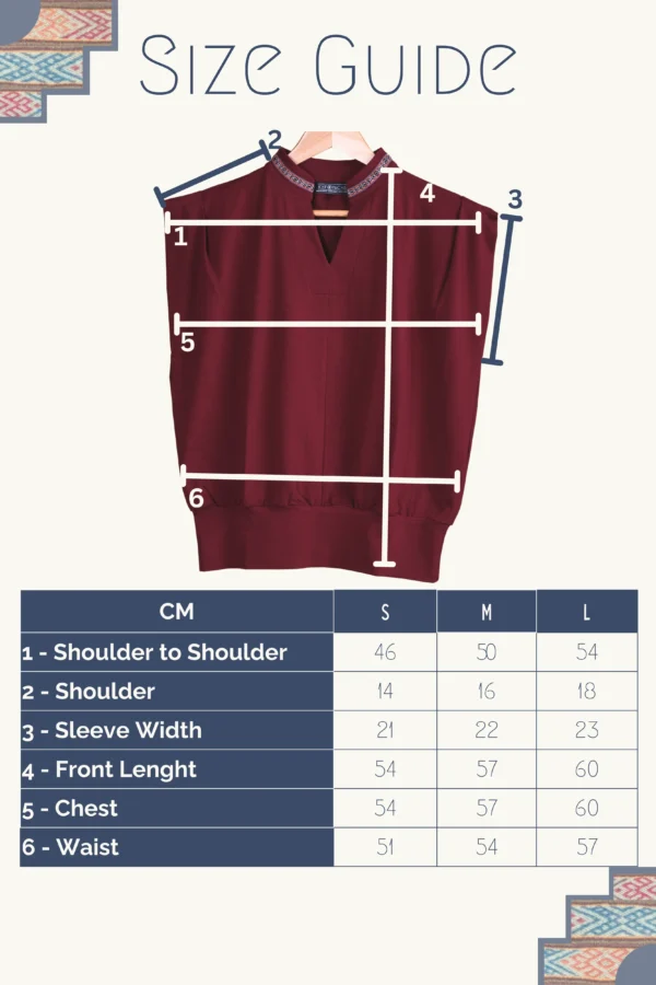 Burgundy Red Blouse Organic Cotton - Nusta