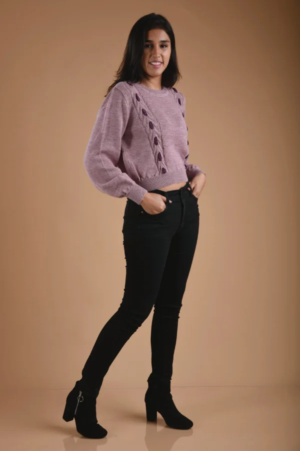 Rose Gold Pink Sweater Baby Alpaca Wool