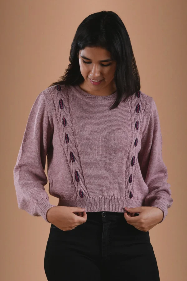 Rose Gold Pink Sweater Baby Alpaca Wool