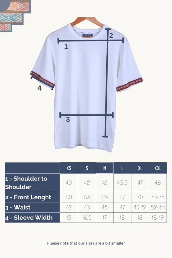 TShirt Puka - Size Guide White T-Shirt Organic Cotton - Puka