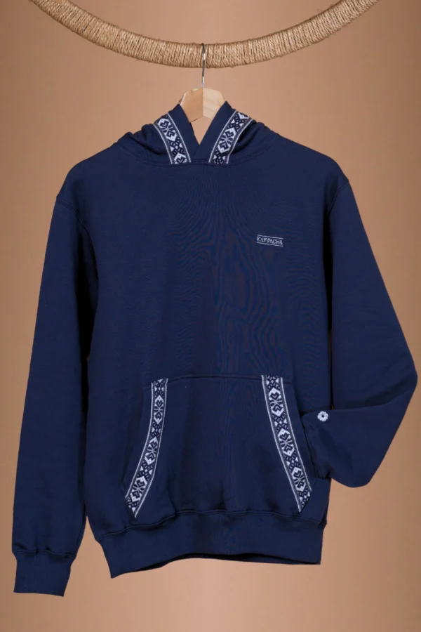 Navy Blue Hoodie Organic Cotton - Yaku