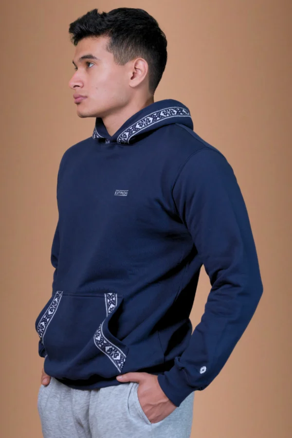 Navy Blue Hoodie Organic Cotton - Yaku