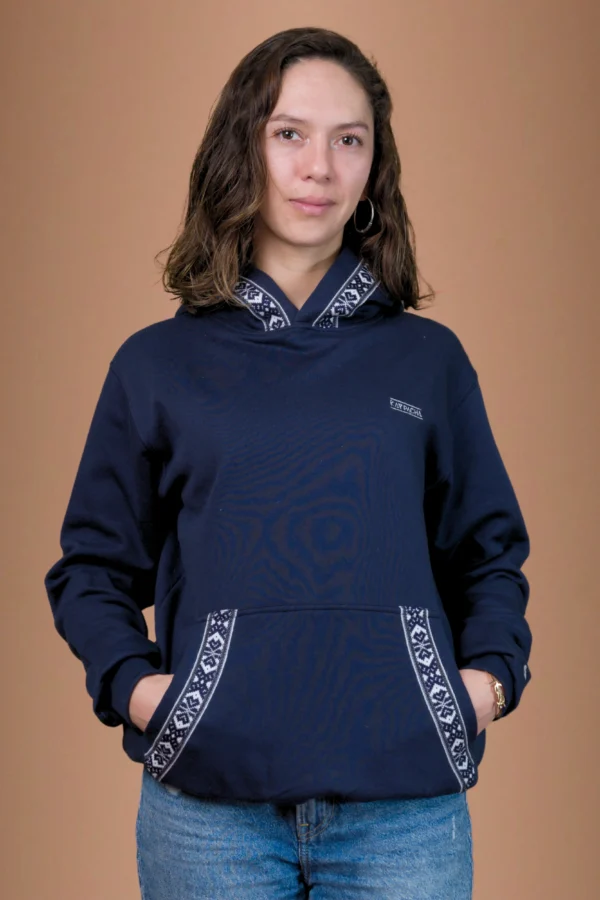 Navy Blue Hoodie Organic Cotton - Yaku