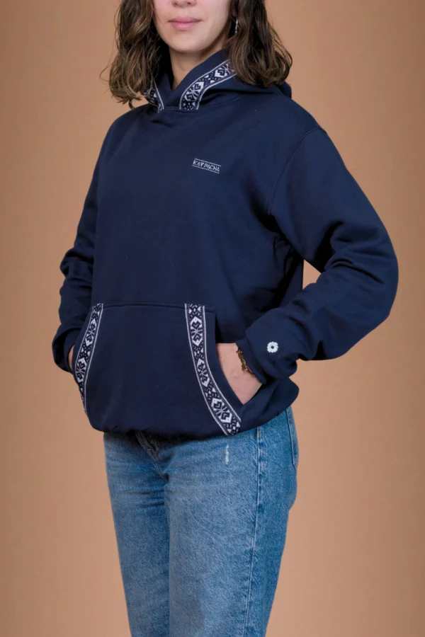 Navy Blue Hoodie Organic Cotton - Yaku