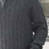 Grey Men Sweater Baby Alpaca Wool