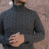 Grey Men Sweater Baby Alpaca Wool