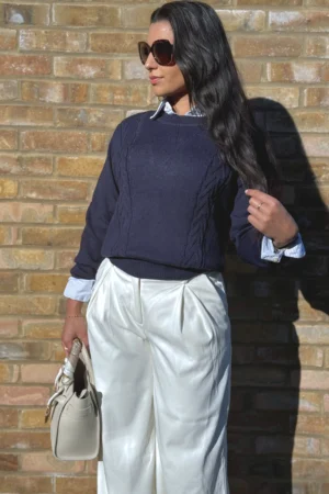 Navy Blue Sweater Baby Alpaca Wool