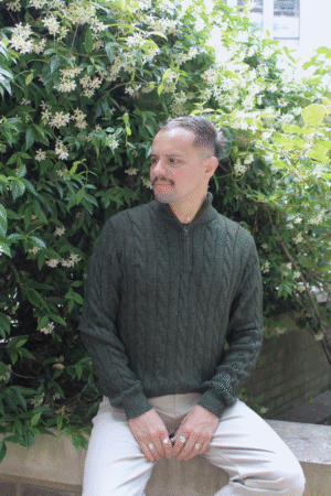 Green Men Sweater Baby Alpaca Wool
