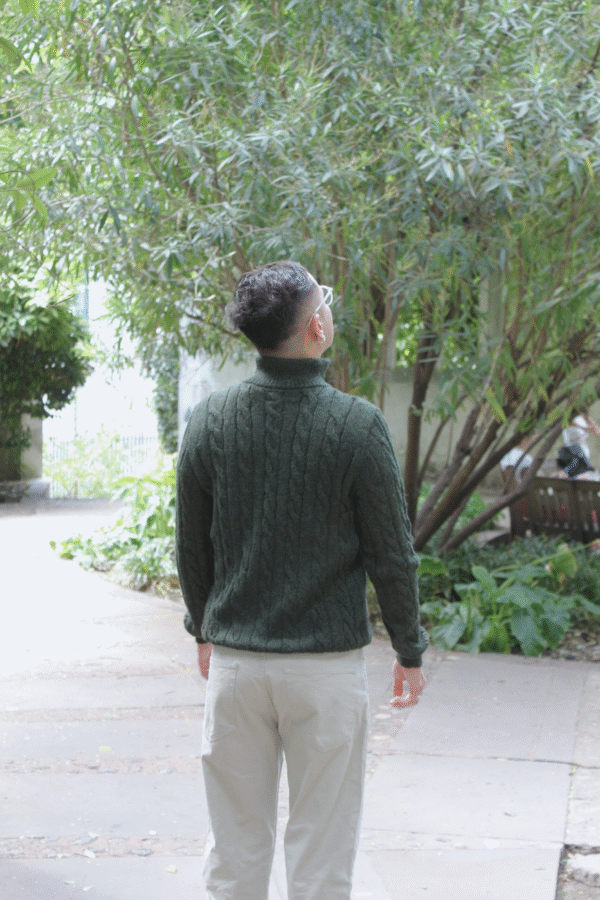 Green Men Sweater Baby Alpaca Wool