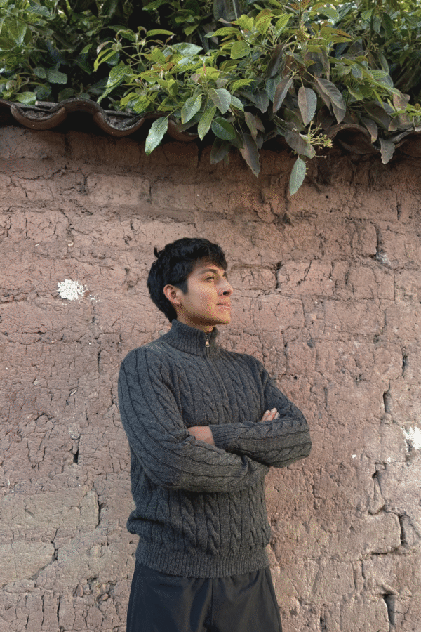Grey Men Sweater Baby Alpaca Wool