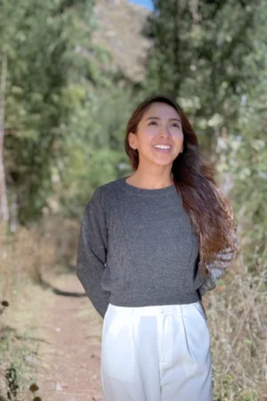 Grey Sweater Baby Alpaca Wool - Women