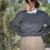 Grey Sweater Baby Alpaca Wool - Women