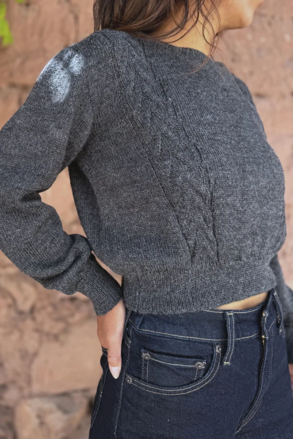 Grey Sweater Baby Alpaca Wool - Women
