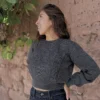 Grey Sweater Baby Alpaca Wool - Women