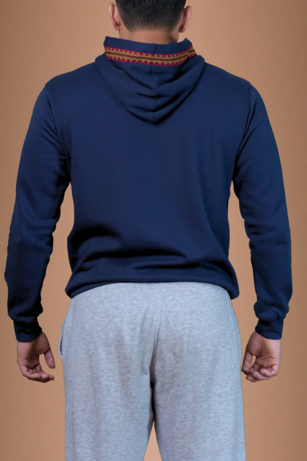 Navy Blue Beige Hoodies Organic Cotton - Sukha