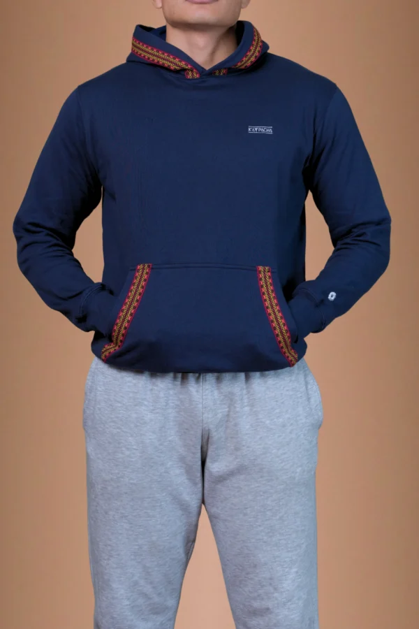 Navy Blue Beige Hoodies Organic Cotton - Sukha