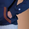 Navy Blue Beige Hoodies Organic Cotton - Sukha