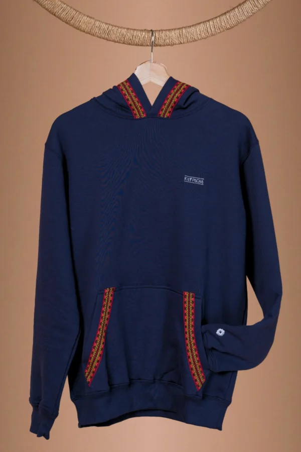Navy Blue Beige Hoodies Organic Cotton - Sukha