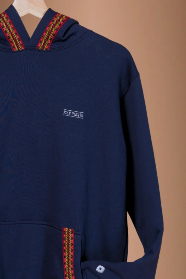 Navy Blue Beige Hoodies Organic Cotton - Sukha